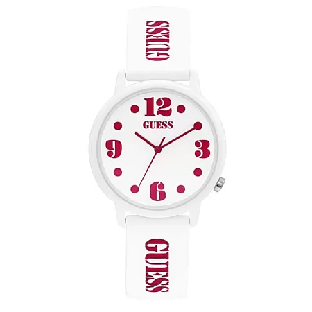 ΡΟΛΟΙ GUESS V1042M2 GUESS Ladies White Rubber Strap