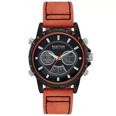 Ρολόι REACTION KENNETH COLE RK50966010 REACTION KENNETH COLE Ana-Digi Chronograph Orange Synthetic Strap