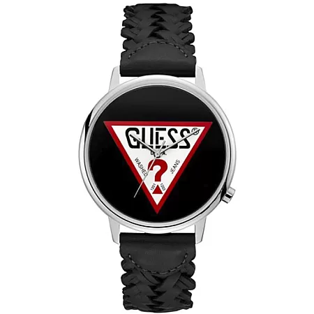 ΡΟΛΟΙ GUESS   V1001M2 GUESS Ladies Black Leather Strap