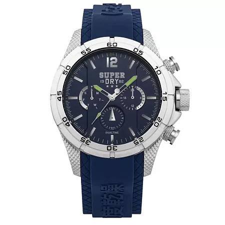 ΡΟΛΟΙ SUPERDRY SYG257U SUPERDRY Adventurer Dual Time Blue Silicone Strap