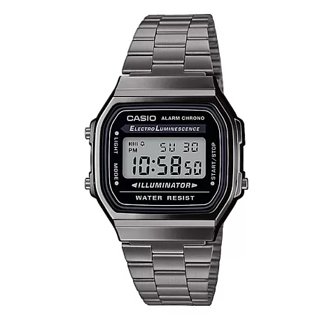 ΡΟΛΟΙ CASIO A-168WEGG-1AEF CASIO Collection Chronograph Grey Stainless Steel Bracelet