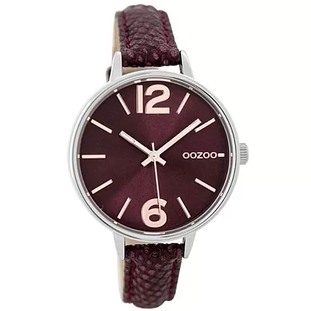 ΡΟΛΟΙ OOZOO C9482 OOZOO Timepieces Bordeaux Leather Strap