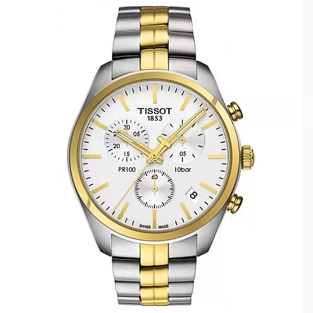 ΡΟΛΟΙ TISSOT  T1014172203100  TISSOT T-Sport PR 100 Chrono Gent Two Tone Stainless Steel Bracelet
