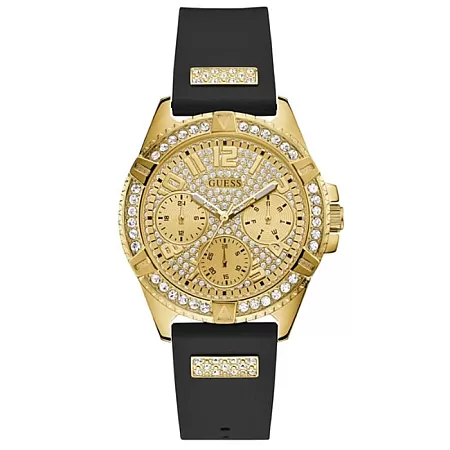 ΡΟΛΟΙ GUESS W1160L1 GUESS Frontier Crystals Black Rubber Strap