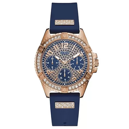 ΡΟΛΟΙ GUESS W1160L3 GUESS Frontier Crystals Blue Rubber Strap