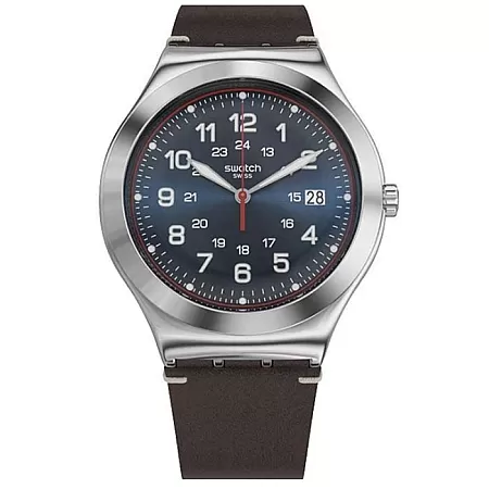 ΡΟΛΟΙ SWATCH  YWS440 SWATCH Happy Joe Flash Brown Leather Strap