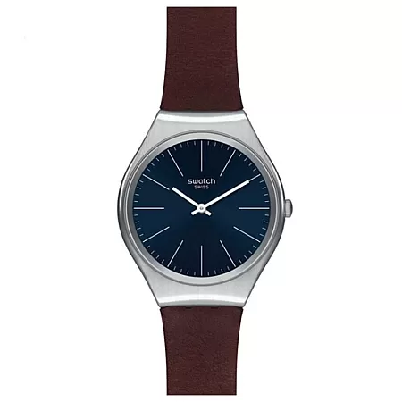 ΡΟΛΟΙ SWATCH  SYXS106C SWATCH Skinoutono Brown Leather Strap