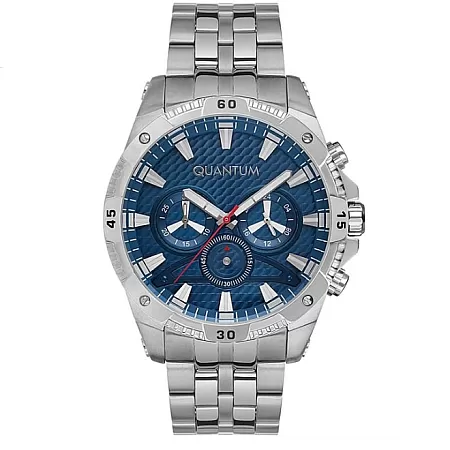 ΡΟΛΟΙ QUANTUM  ADG691.390 QUANTUM Adrenaline Chronograph Silver Stainless Steel Bracelet