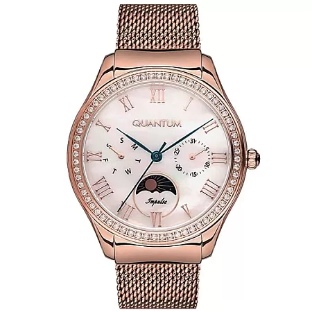 ΡΟΛΟΙ QUANTUM   IML661.420 QUANTUM Impulse Crystals Rose Gold Stainless Steel Bracelet