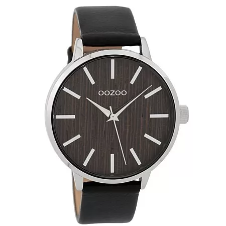 ΡΟΛΟΙ OOZOO C9254 OOZOO Timepieces Nut Wood Dial Brown Leather Strap