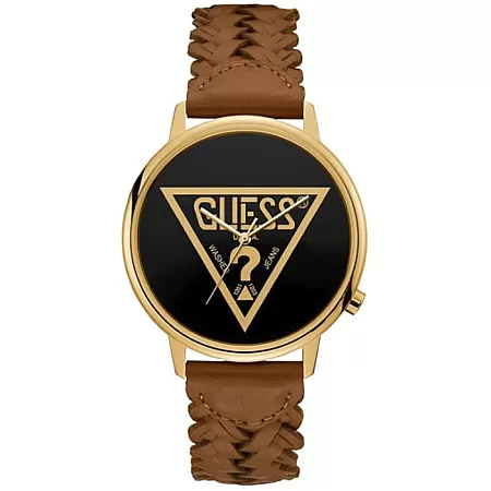 ΡΟΛΟΙ GUESS   V1001M3 GUESS Ladies Brown Leather Strap