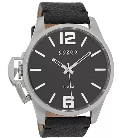 ΡΟΛΟΙ OOZOO OSGR15 OOZOO Steel Black Leather Strap