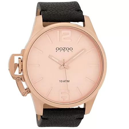 ΡΟΛΟΙ OOZOO OSGR09 OOZOO Steel Black Leather Strap