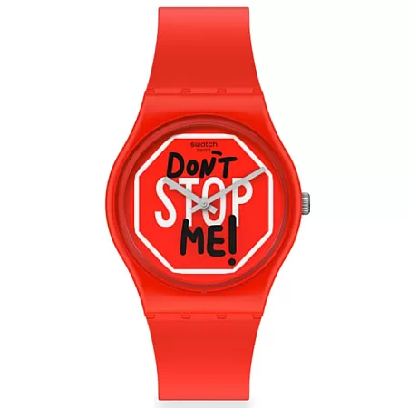 ΡΟΛΟΙ SWATCH GR183 SWATCH Don't Stop Me ! Red Silicone Strap