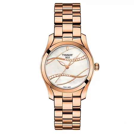 ΡΟΛΟΙ TISSOT T1122103311100 TISSOT T-Lady T-Wave Rose Gold Stainless Steel Bracelet