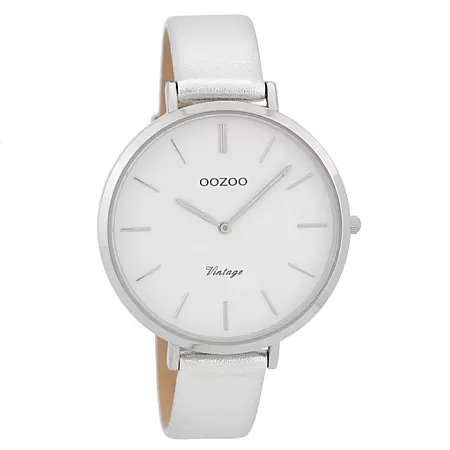 ΡΟΛΟΙ OOZOO  C9380 OOZOO Vintage Silver Leather Strap