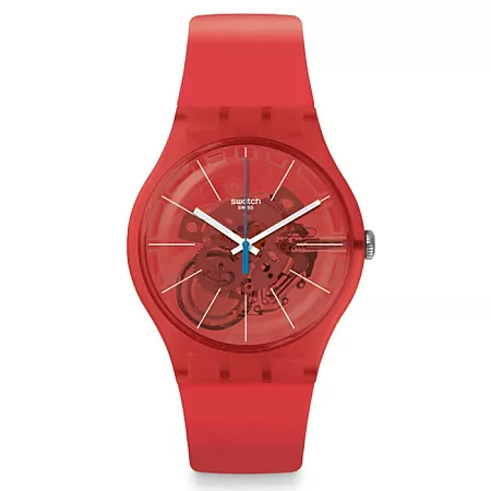 ΡΟΛΟΙ SWATCH SUOO105 SWATCH Bloody Orange Red Rubber Strap