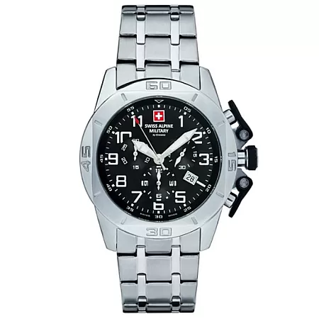 ΡΟΛΟΙ SWISS ALPINE MILITARY SAM7063.9137 SWISS ALPINE MILITARY Tornado Chronograph Silver Stainless Steel Bracelet
