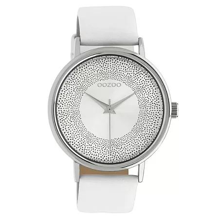 ΡΟΛΟΙ OOZOO C10575 OOZOO Timepieces White Leather Strap