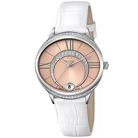 Ρολόι JAGUAR  J801/2 JAGUAR Clair De Lune White Leather Strap