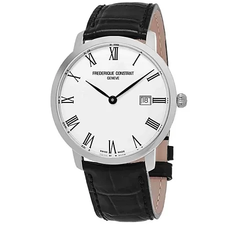 ΡΟΛΟΙ FREDERIQUE CONSTANT FC-306MR4S6 Frederique Constant Slim Line Automatic Black Leather Strap