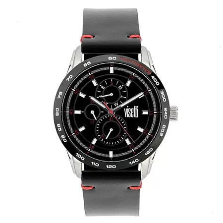 ΡΟΛΟΙ VISETTI   PE-684BBR VISETTI Gents Black Leather Strap