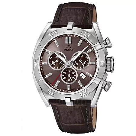 Ρολόι JAGUAR J857/6 JAGUAR Gents Chronograph Brown Leather Strap