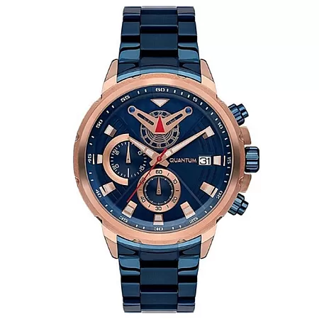 ΡΟΛΟΙ QUANTUM  PWG702.490 QUANTUM Powertech Chronograph Blue Stainless Steel Bracelet