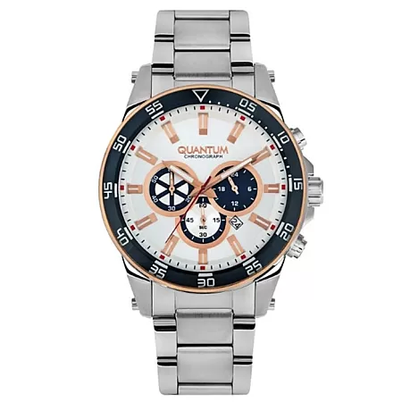 ΡΟΛΟΙ QUANTUM  PWG646.530 QUANTUM Powertech Chronograph Silver Stainless Steel Bracelet