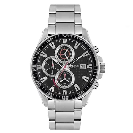 ΡΟΛΟΙ QUANTUM  ADG725.350 QUANTUM Adrenaline Solar Chronograph Silver Stainless Steel Bracelet