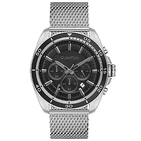 ΡΟΛΟΙ QUANTUM  ADG665.350 QUANTUM Adrenaline Chronograph Silver Stainless Steel Bracelet
