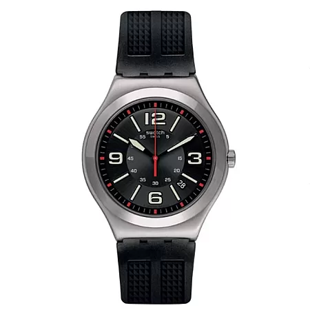 ΡΟΛΟΙ SWATCH  YWS444 SWATCH Black Grid Black Rubber Strap
