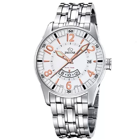 Ρολόι JAGUAR  J627/1 JAGUAR Dual Time Silver Stainless Steel Bracelet