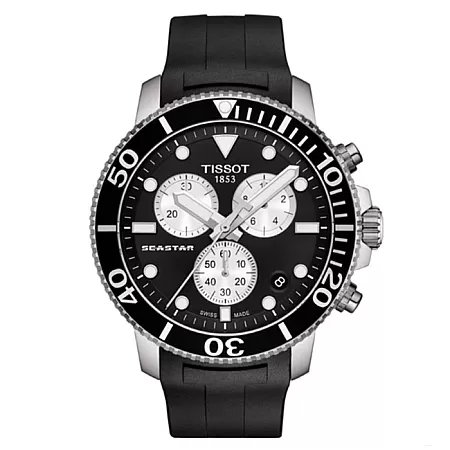 ΡΟΛΟΙ TISSOT  T1204171705100 TISSOT T-Sport Seastar 1000 Chronograph Black Combined Materials Strap