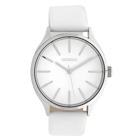 ΡΟΛΟΙ OOZOO C10126 OOZOO Timepieces White Leather Strap