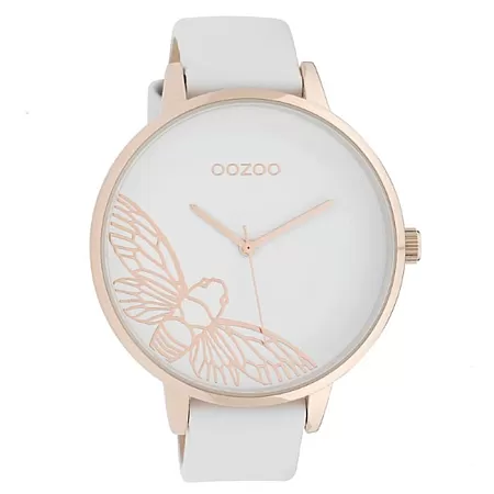 ΡΟΛΟΙ OOZOO  C10075 OOZOO Timepieces White Leather Strap