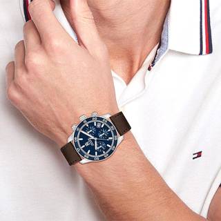 ΡΟΛΟΙ TOMMY HILFIGER 1792163 TOMMY HILFIGER Chronograph Brown Leather Strap