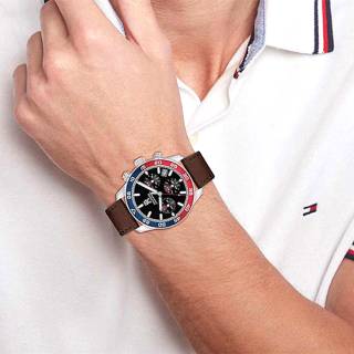 ΡΟΛΟΙ TOMMY HILFIGER 1792166 TOMMY HILFIGER Chronograph Brown Leather Strap