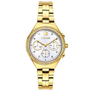 ΡΟΛΟΙ BREEZE  212561.1 BREEZE Absolute Swarovski Chronograph Gold Stainless Steel Bracelet