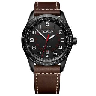 ΡΟΛΟΙ VICTORINOX  241821 VICTORINOX Airboss Automatic Brown Leather Strap