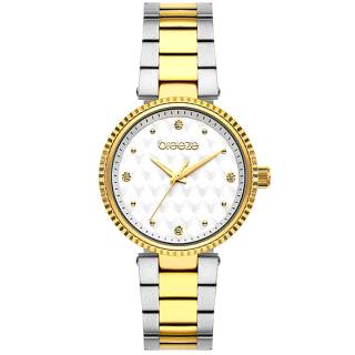 ΡΟΛΟΙ BREEZE  712341.1 BREEZE Bossy Zircons Two Tone Stainless Steel Bracelet