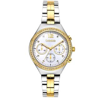 ΡΟΛΟΙ BREEZE  712561.1 BREEZE Absolute Swarovski Chronograph Two Tone Stainless Steel Bracelet