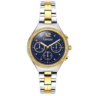 ΡΟΛΟΙ BREEZE  712561.3 BREEZE Absolute Swarovski Chronograph Two Tone Stainless Steel Bracelet