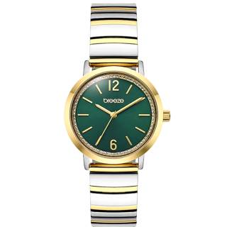 ΡΟΛΟΙ BREEZE 712571.7 BREEZE Halo Crystals Two Tone Stainless Steel Bracelet