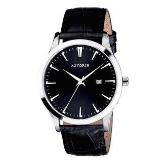 ΡΟΛΟΙ AZTORIN  A033.G114A AZTORIN Classic Black Leather Strap