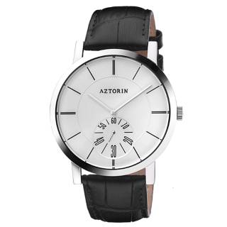 ΡΟΛΟΙ AZTORIN  A041.G163 AZTORIN Classic Black Leather Strap