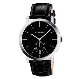 ΡΟΛΟΙ AZTORIN  A041.G164 AZTORIN Classic Black Leather Strap