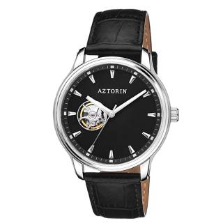 ΡΟΛΟΙ AZTORIN A072.G343 AZTORIN Classic Automatic Black Leather Strap