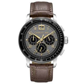 ΡΟΛΟΙ CERRUTI  CIWGC0084602 CERRUTI Petroio Chronograph Brown Leather Strap