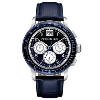 ΡΟΛΟΙ CERRUTI  CIWGC0084603 CERRUTI Petroio Chronograph Blue Leather Strap